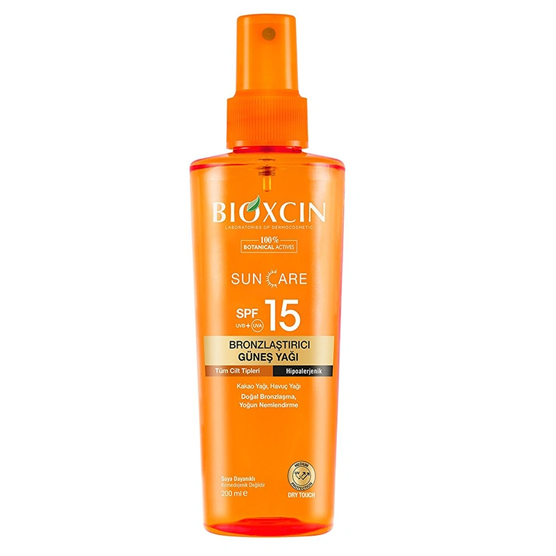 Bioxcin Sun Care All Skin Бронзирующее масло SPF 15 200 мл.