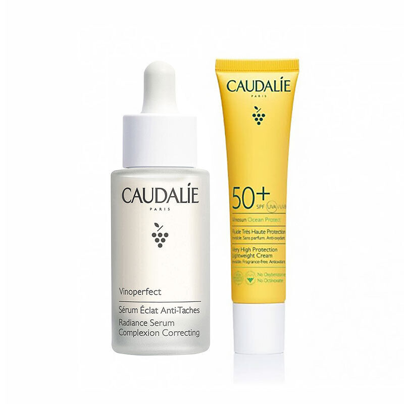 Caudalie Vinoperfect Leke Karşıtı Işıltı Verici Serum 30 ml+ Vinosun Very High Protection SPF 50 Güneş Kremi 20 ml