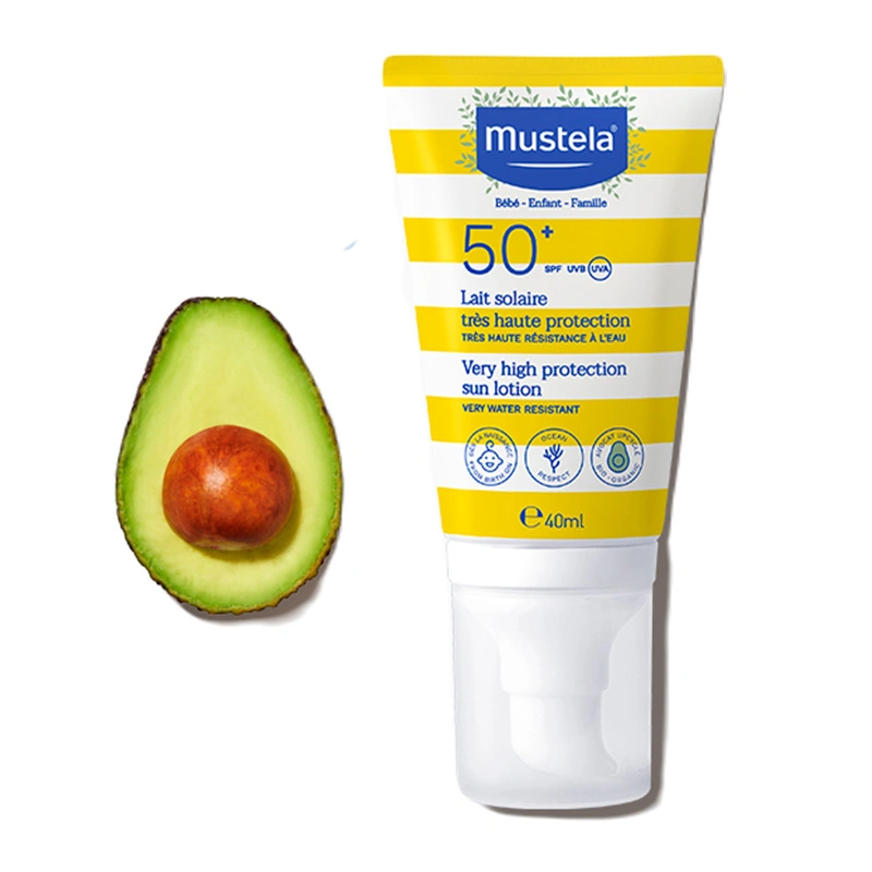 Mustela Солнцезащитное молочко с очень высокой степенью защиты SPF 50+, 40 мл.