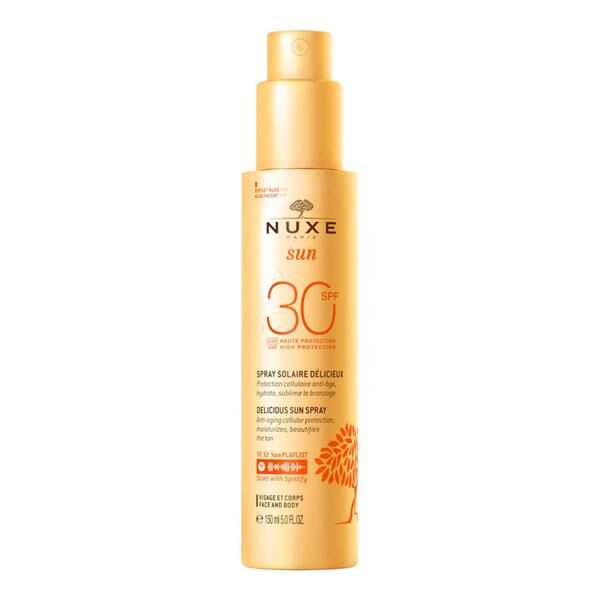 Nuxe Солнцезащитное молочко-спрей для лица и тела.