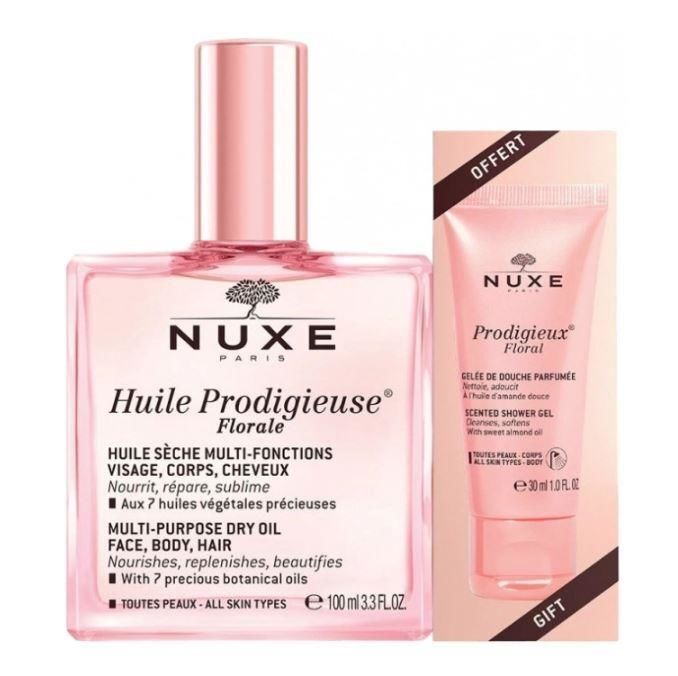 Nuxe Huile Prodigieuse Floral Çok Amaçlı Kuru Yağ 100 ml + Nuxe Huile Prodigieuse Floral Duş Jeli 30 ml