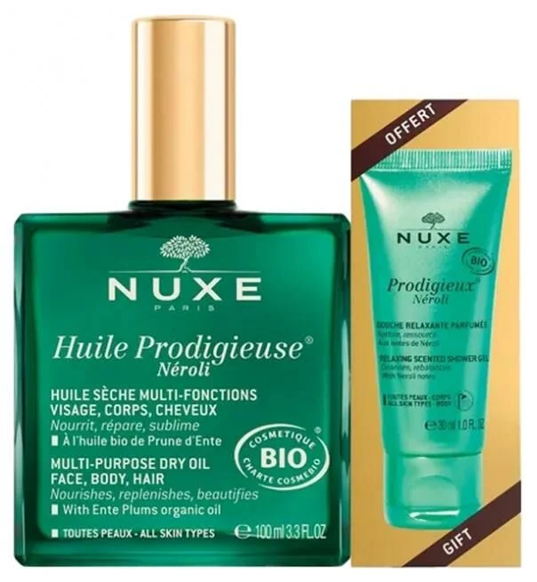 Nuxe Huile Prodigieuse Neroli Çok Amaçlı Kuru Yağ 100 ml + Nuxe Prodigieux Neroli Duş Jeli 30 ml