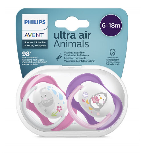 Philips Avent SCF080-08 Ultra Air Пустышка для девочек 6–18 месяцев
