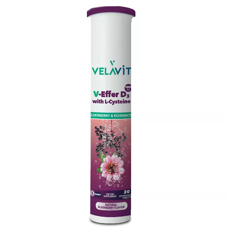 Velavit V-Effer D3 with L-Cysteine 20 Efervesan Tablet
