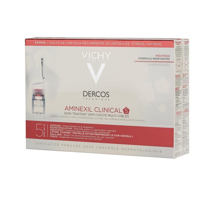Vichy Dercos Aminexil Clinical 5 21x6ml - Kadınlar için Saç Dökülmesine Karşı Serum