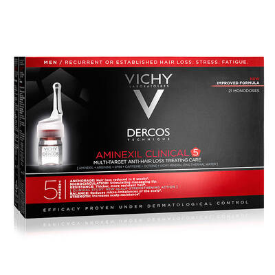 Vichy Dercos Aminexil Clinical 5 21x6ml - Anti Hair Loss Serum for Men