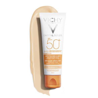 VICHY IDEAL СОЛНЦЕЗАЩИТНЫЙ ТОНИРУЮЩИЙ КРЕМ ПРОТИВ ПИГМЕНТНЫХ ПЯТЕН SPF 50+