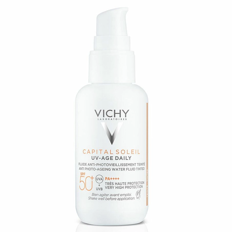 VICHY Солнцезащитный невесомый флюид против признаков фотостарения кожи лица, SPF 50+.