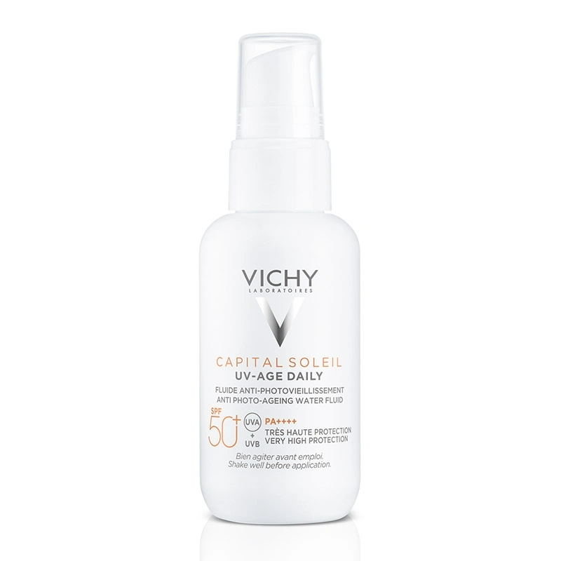 Vichy Солнцезащитный невесомый флюид против признаков фотостарения кожи лица, SPF 50+.