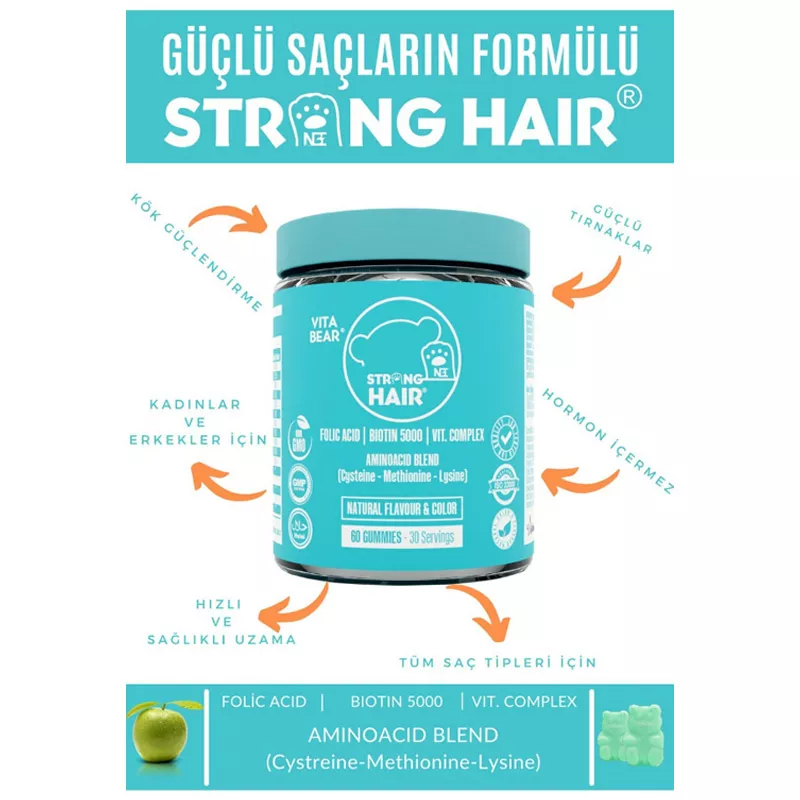 VitaBear Strong Hair — витамин для волос, ногтей и ресниц.
